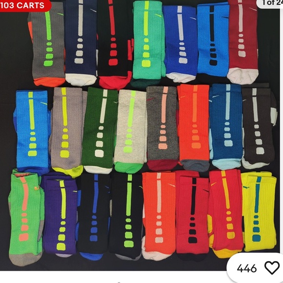 Nike Elite Dri-Fit Crew Socks - Assorted Colors over 50 pairs all one price - Picture 1 of 1